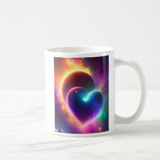 A colourful romantic heart in space. AI Kaffeetasse