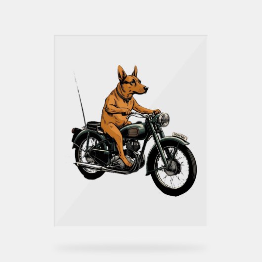 A Cool Dog Riding a Motorcycle Acrylschild (Vorderseite)