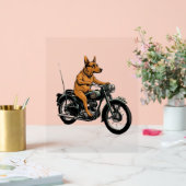 A Cool Dog Riding a Motorcycle Acrylschild (Hochzeit)