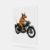 A Cool Dog Riding a Motorcycle Acrylschild (Winkel)
