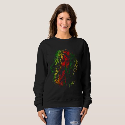 A cool lion in Rasta colors Sweatshirt (Vorne ganz)