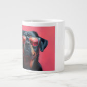 A cool rottweiler with sunglasses Jumbo-Tasse (Vorderseite Rechts)