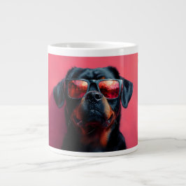 A cool rottweiler with sunglasses Jumbo-Tasse