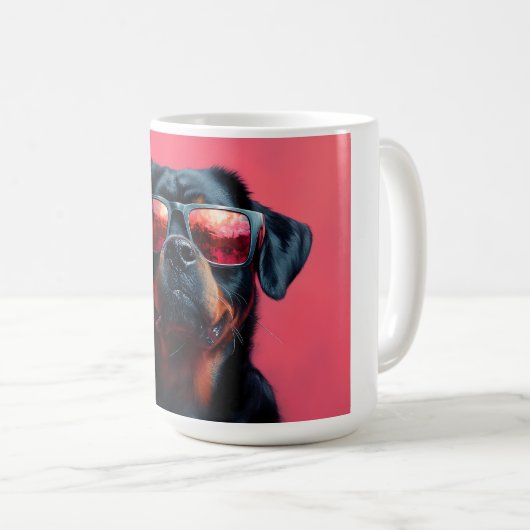 A cool rottweiler with sunglasses kaffeetasse (VorderseiteRechts)