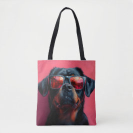 A cool rottweiler with sunglasses tasche
