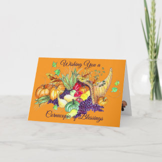 A Cornucopia of Blessings Holiday Card Dankeskarte
