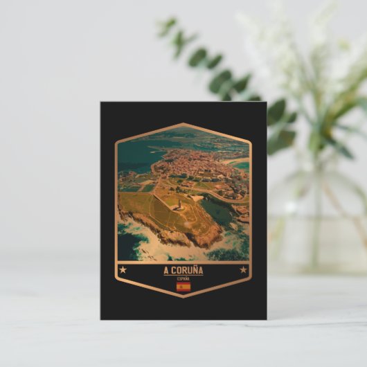 A Coruña Postkarte (Stehend Vorderseite)