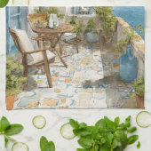 A Cosy Seaside Balcony Geschirrtuch (Gefaltet)