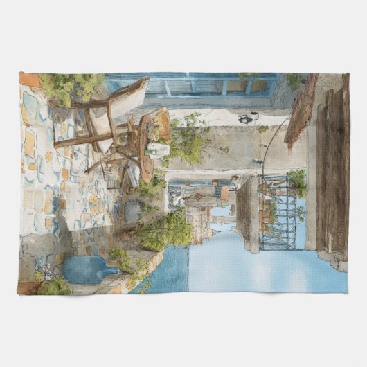 A Cosy Seaside Balcony Geschirrtuch (Horizontal)
