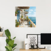 A Cosy Seaside Balcony Poster (Heimbüro)
