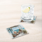 A Cosy Seaside Balcony Rechteckiger Pappuntersetzer (Vor Ort)