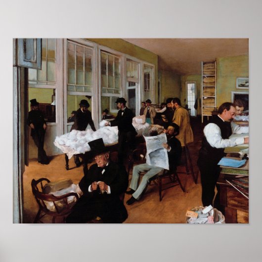 A Cotton Office in New Orleans by Edgar Degas Poster (Vorne)