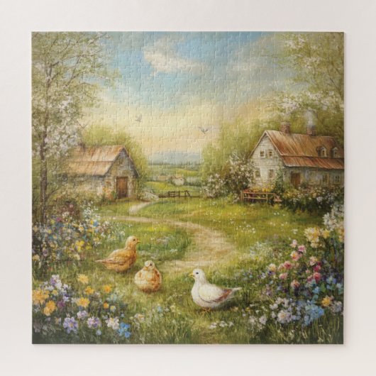 A Country Farmhouse and Barn Puzzle (Vertikal)