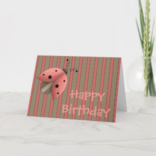 A Country Garden Ladybug Birthday Card (Red) Karte