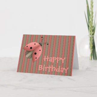 A Country Garden Ladybug Birthday Card (Red) Karte