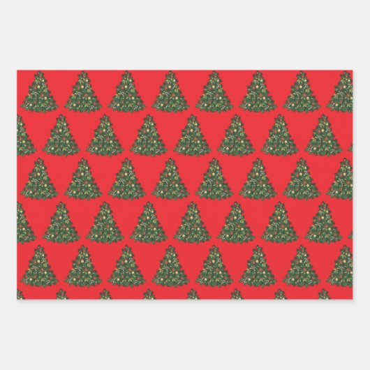 A Cozy Christmas Gathering Set on Warm Red Geschenkpapier Set (Vorderseite 2)