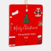 A Cozy Christmas Gathering Set on Warm Red Keramikornament (Rechts)