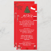 A Cozy Christmas Gathering Set on Warm Red Menükarte (Vorne/Hinten)