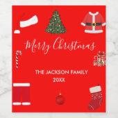 A Cozy Christmas Gathering Set on Warm Red Weinetikett (Einzelnes Label)