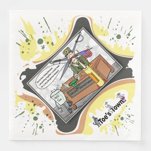 A Crack Team | Literal Wordplay Humor Dinner Serviette (Vorderseite)