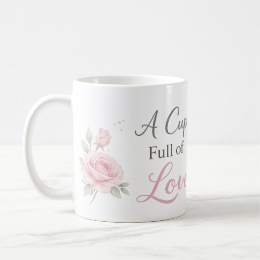 A Cup Full of Love Mug | Personalized Floral Gift Kaffeetasse (Links)