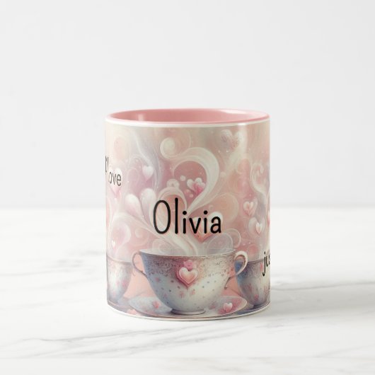 A Cup of Love Personalized Mug Zweifarbige Tasse (Mittel)