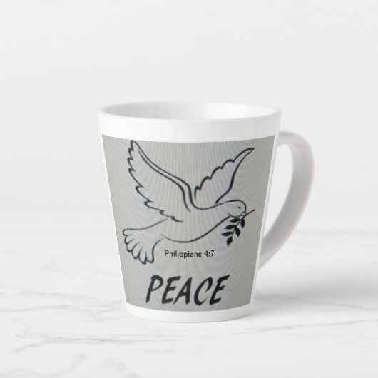 A cup with peace dove and scripture milchtasse (Rechte Ecke)