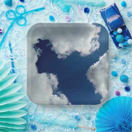 A curve in the clouds pappteller (Party)