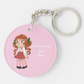 A Customized Key Chain with Cute Cherry Chibi Schlüsselanhänger (Rückseite)