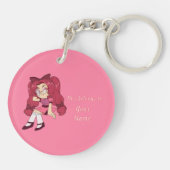 A Customized Key Chain with Cute Strawberry Chibi Schlüsselanhänger (Rückseite)