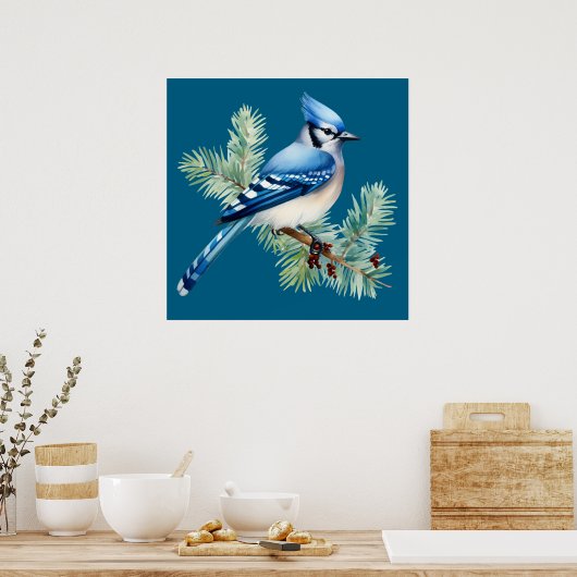 A Cute Blue Jay  Poster (Küche)