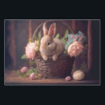 A cute bunny in a basket geschenkpapier set<br><div class="desc">A cute little Easter bunny in a basket decorated with flowers.</div>