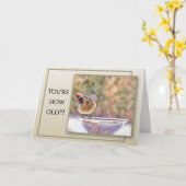 A Cute Card Question Your Age - Birthday Card Karte (Gelbe Blume)