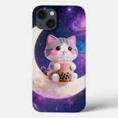 A cute chibi-style cat with pink cheeks case (Rückseite)