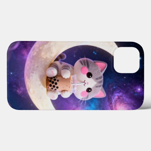 A cute chibi-style cat with pink cheeks case (Rückseite (Horizontal))