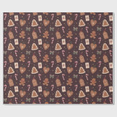 A Cute Christmas Wrapping Paper With Gingerbread Geschenkpapier (Flach)