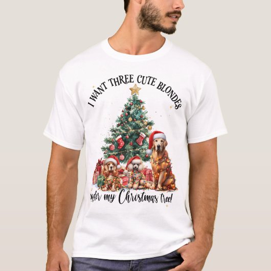 A cute dog and puppy lover Christmas design T-Shirt (Vorderseite)