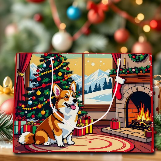 A Cute Festive Corgi Christmas Große Geschenktüte