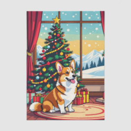 A Cute Festive Corgi Christmas Seidenpapier