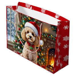 A Cute Festive Poodle Christmas   Große Geschenktüte