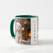 A Cute Festive Poodle Personalized Christmas Tasse (Vorderseite Links)