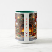 A Cute Festive Poodle Personalized Christmas Tasse (Zentrum)