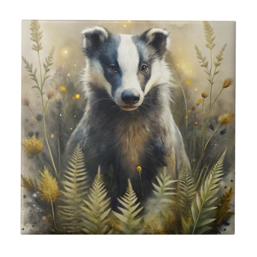 A Cute Forest Badger Fliese (Vorderseite)