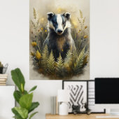 A Cute Forest Badger Poster (Heimbüro)