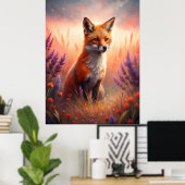 A Cute Forest Red Fox Poster (Heimbüro)
