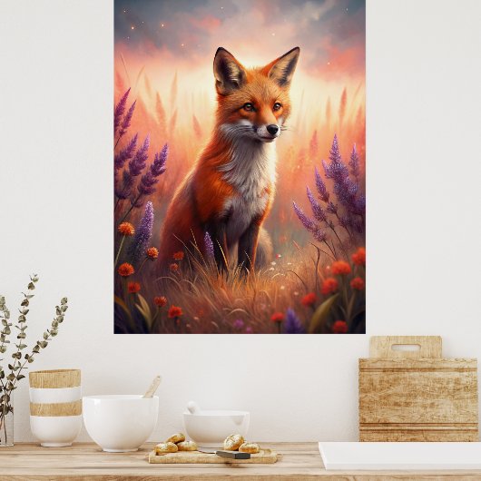 A Cute Forest Red Fox Poster (Küche)