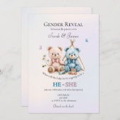 A Cute Gender Reveal Party Invitation Einladung (Vorne/Hinten)