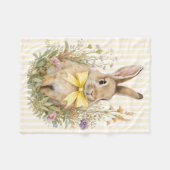 A cute little Floral Bunny Yellow Bow Baby Shower  Fleecedecke (Vorderseite (Horizontal))