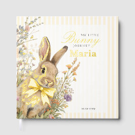 A cute little Floral Bunny Yellow Bow Baby Shower  Gästebuch