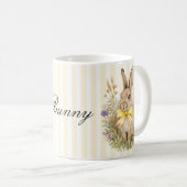 A cute little Floral Bunny Yellow Bow Baby Shower  Kaffeetasse (VorderseiteRechts)